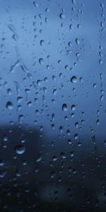 Macro,Sullen,Drops,Transparent,Glass,Window,Wet,Rain