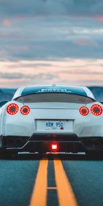 Markup,Asphalt,Rear View,Back View,Cars,Road,Nissan Gt R,Nissan,Car