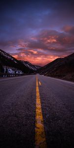 Balisage,Soir,Route,Nature,Montagnes