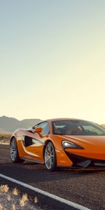 570S,Тачки (Cars),Макларен (Mclaren),Вид Сбоку,Оранжевый