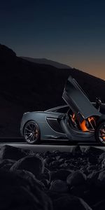 Mclaren,Coches,Perfil,675Lt,Noche,Vista Lateral