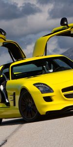 Sls,Coupe,E Cell,Amg,Mercedes Benz,Желтый,Тачки (Cars)