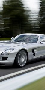 Sls,Дорога,Тачки (Cars),Скорость,Размытый,Серый,Mercedes Benz,Мерседес (Mercedes)