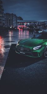 Mercedes,Мокрый,Тачки (Cars),Суперкар,Спорткар,Машина,Зеленый