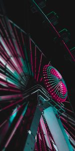 Miscellanea,Backlight,Illumination,Illuminations,Miscellaneous,Motley,Ferris Wheel,Dark,Multicolored