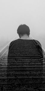 Miscellanea,Bw,Back,Fog,Miscellaneous,Chb,Loneliness,Railway