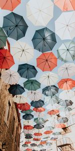 Miscellanea,Decoration,Umbrellas,City,Miscellaneous,Multicolored,Street,Motley