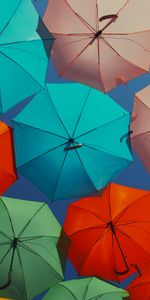 Miscellanea,Decoration,Umbrellas,Miscellaneous,Motley,Street,Multicolored