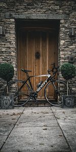 Miscellanea,Door,Miscellaneous,Bicycle,Stone,Plants,Wall