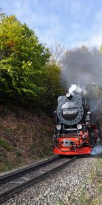 Fumée,Rails,Locomotive,Locomotive À Vapeur,Chemin De Fer,Divers