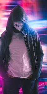 Miscellanea,Miscellaneous,Blur,Smooth,Long Exposure,Hood,Mask,Neon,Anonymous