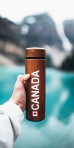 Miscellanea,Miscellaneous,Brown,Inscription,Thermos,Hand,Wood,Wooden