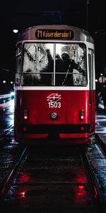 Tram,Ville,Tramway,Nuit,Divers,Transports