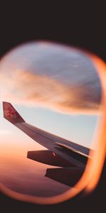 Miscellanea,Miscellaneous,Flight,Wing,View,Window,Porthole,Airplane,Plane