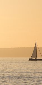 Brouillard,Eau,Divers,Crépuscule,Un Bateau,Bateau