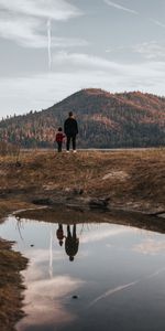 Colline,Réflexion,Flaque,Divers,Forêt,Paysage,Personnes