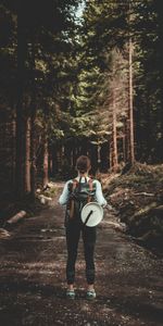 Miscellanea,Miscellaneous,Forest,Path,Backpack,Rucksack,Back,Girl