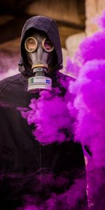 Miscellanea,Miscellaneous,Gas Mask,Human,Person,Violet,Smoke,Purple,Mask