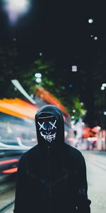 Miscellanea,Miscellaneous,Glow,Hood,Neon,Mask,Anonymous