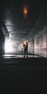 Miscellanea,Miscellaneous,Glow,Human,Dark,Lamp,Person,Tunnel