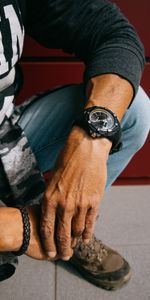 Mains,Bracelet,Divers,Homme,Horloge