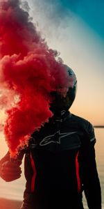 Miscellanea,Miscellaneous,Helmet,Smoke,Biker,Motorcyclist