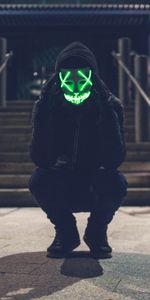 Miscellanea,Miscellaneous,Human,Person,Glow,Mask,Hood,Anonymous