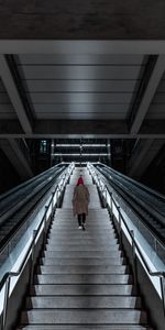 Miscellanea,Miscellaneous,Ladder,Subway,Stairs,Loneliness,Metro,Girl