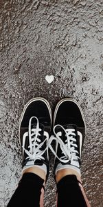 Miscellanea,Miscellaneous,Legs,Sneakers,Asphalt,Heart,Shoes,Wet