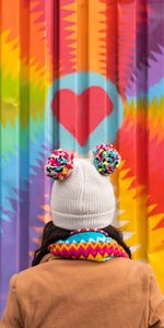 Miscellanea,Miscellaneous,Motley,Cap,Heart,Multicolored,Wall