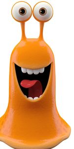 Miscellanea,Miscellaneous,Orange Slug,Monster,White Background,Smile