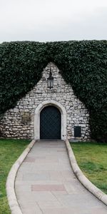 Miscellanea,Miscellaneous,Path,Fence,Ivy,Stone,Door,Hedge