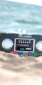 Miscellanea,Miscellaneous,Record Player,Tape Recorder,Sand,Beach