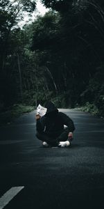 Miscellanea,Miscellaneous,Road,Human,Person,Forest,Mask,Anonymous