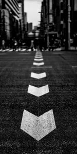 Miscellanea,Miscellaneous,Road,Markup,Asphalt,Bw,Arrows,Chb