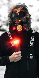 Miscellanea,Miscellaneous,Sight,Opinion,Gas Mask,Human,Pyrotechnics,Fire,Person,Mask