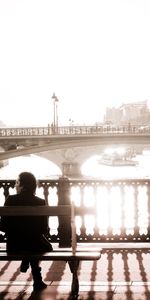 Miscellanea,Miscellaneous,Sit,Bridge,Human,Person,Embankment,Quay,City