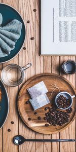 Miscellanea,Miscellaneous,Spoon,Glass,Tea,Coffee Beans,Coffee,Books