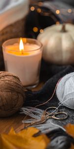 Miscellanea,Miscellaneous,Thread,Candle,Scissors,Tangles,Threads,Balls