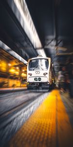 Miscellanea,Miscellaneous,Traffic,Movement,Blur,Smooth,Platform,Station,Train