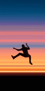 Miscellanea,Motley,Streaks,Miscellaneous,Multicolored,Stripes,Bounce,Jump,Background,Silhouette,Dark