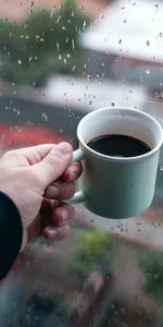 Café,Mano,Miscelánea,Jarro,Misceláneo,Taza,Ventana,Lluvia