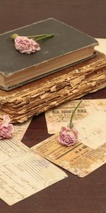 Miscellanea,Table,Ancient,Flowers,Miscellaneous,Old,Books