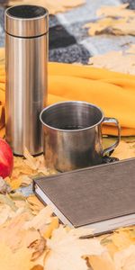 Miscellanea,Thermos,Mug,Miscellaneous,Cup,Book,Autumn,Apple