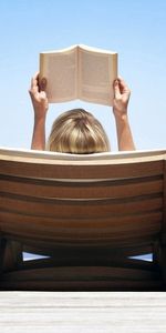 Miscellaneous,Sun Lounger,Deck Chair,Miscellanea,Rest,Relaxation,Book,Reading,Girl