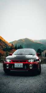 Митсубиси (Mitsubishi),Mitsubishi Lancer Evolution,Красный,Автомобиль,Вид Спереди,Черный,Тачки (Cars)