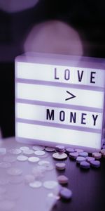 Money,Words,Shine,Light,Nameplate,Plate,Love