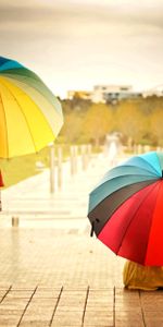 Mood,Iridescent,Bad Weather,Umbrellas,Miscellanea,Multicolored,Rainbow,Miscellaneous,Children