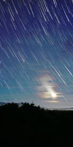 Moon,Stars,Blur,Smooth,Long Exposure,Night,Dark