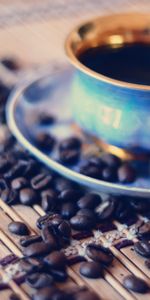 Morning,Macro,Cup,Coffee Beans,Coffee,Food